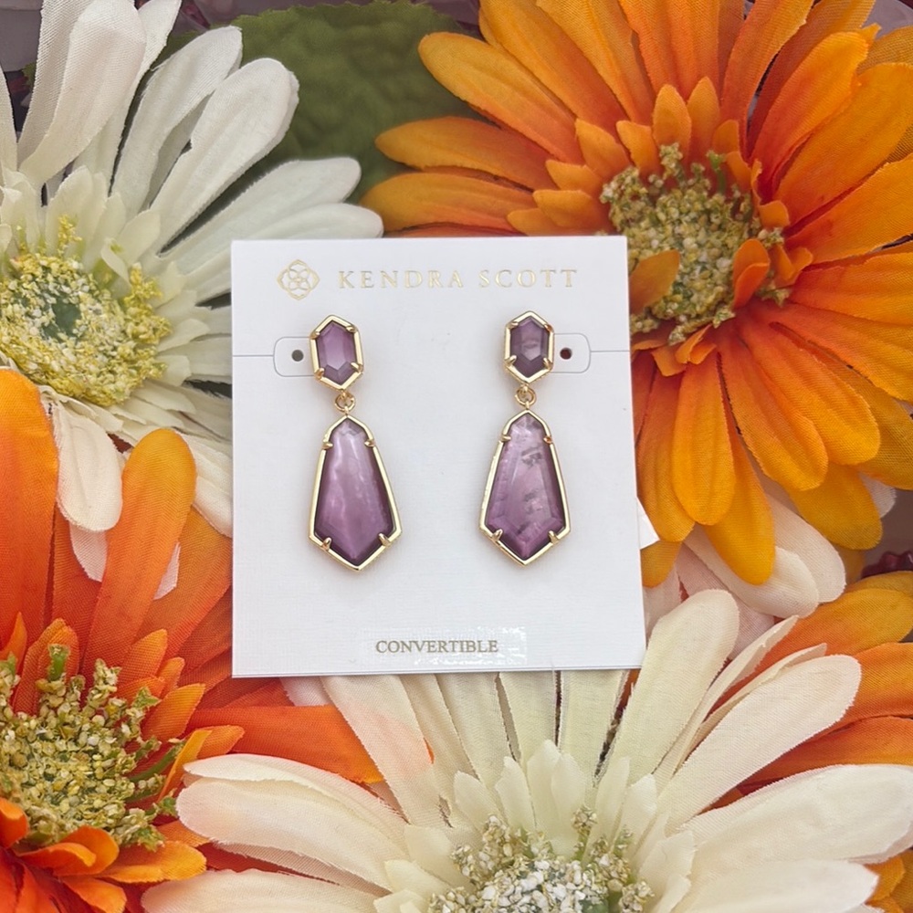 Kendra Scott Hallie Convertible Purple Watercolor Illusion Gold